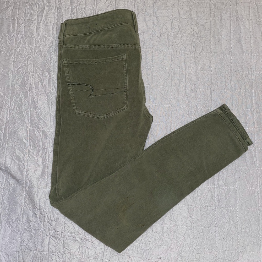 Olive green jeggings American Eagle